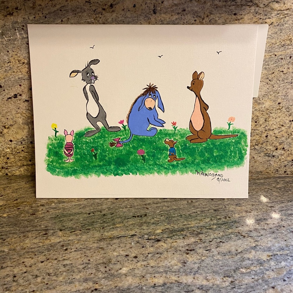 HAND PAINTED WINNIE THE POO CHARACTERS PORTRAIT
